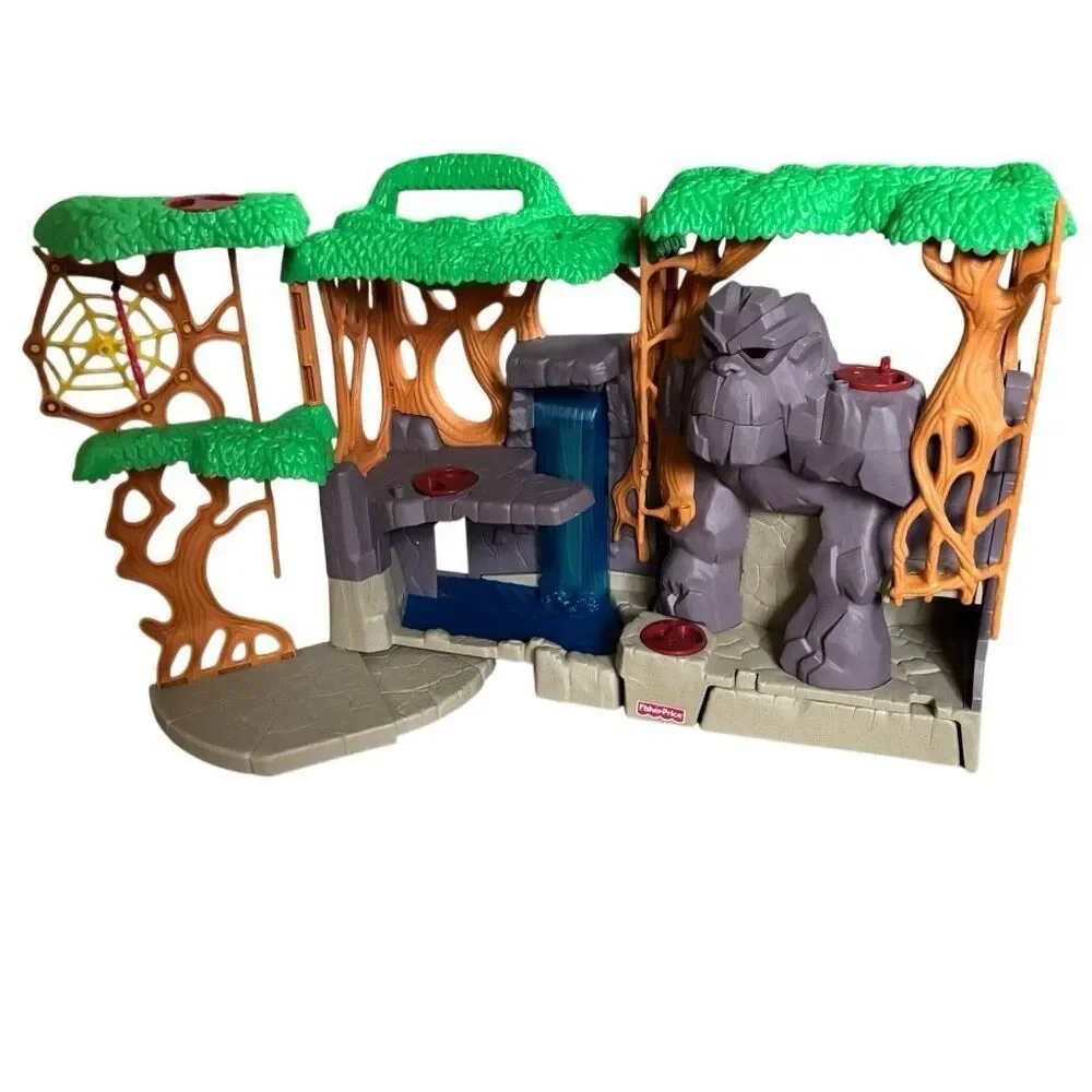 Fisher Price Imaginext Gorilla Mountain Jungle With Hippo & Some Accessories